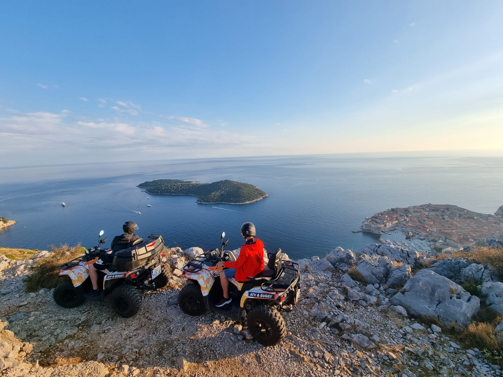 View of the Old Town of Dubrovnik and the Lokrum island, ATV quad tour in Dubrovnik