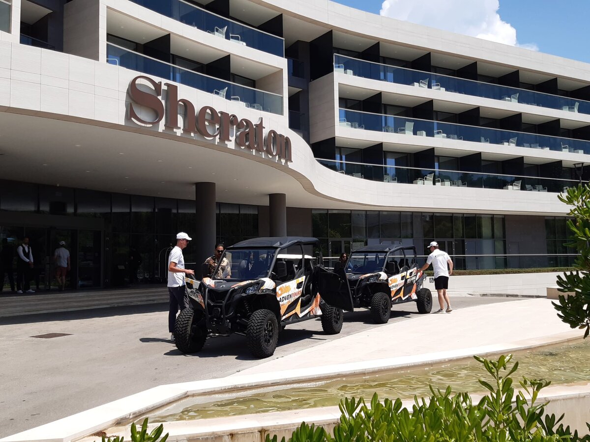Pick up with buggy vehicles in front of the hotel Sheraton, Srebreno, Dubrovnik